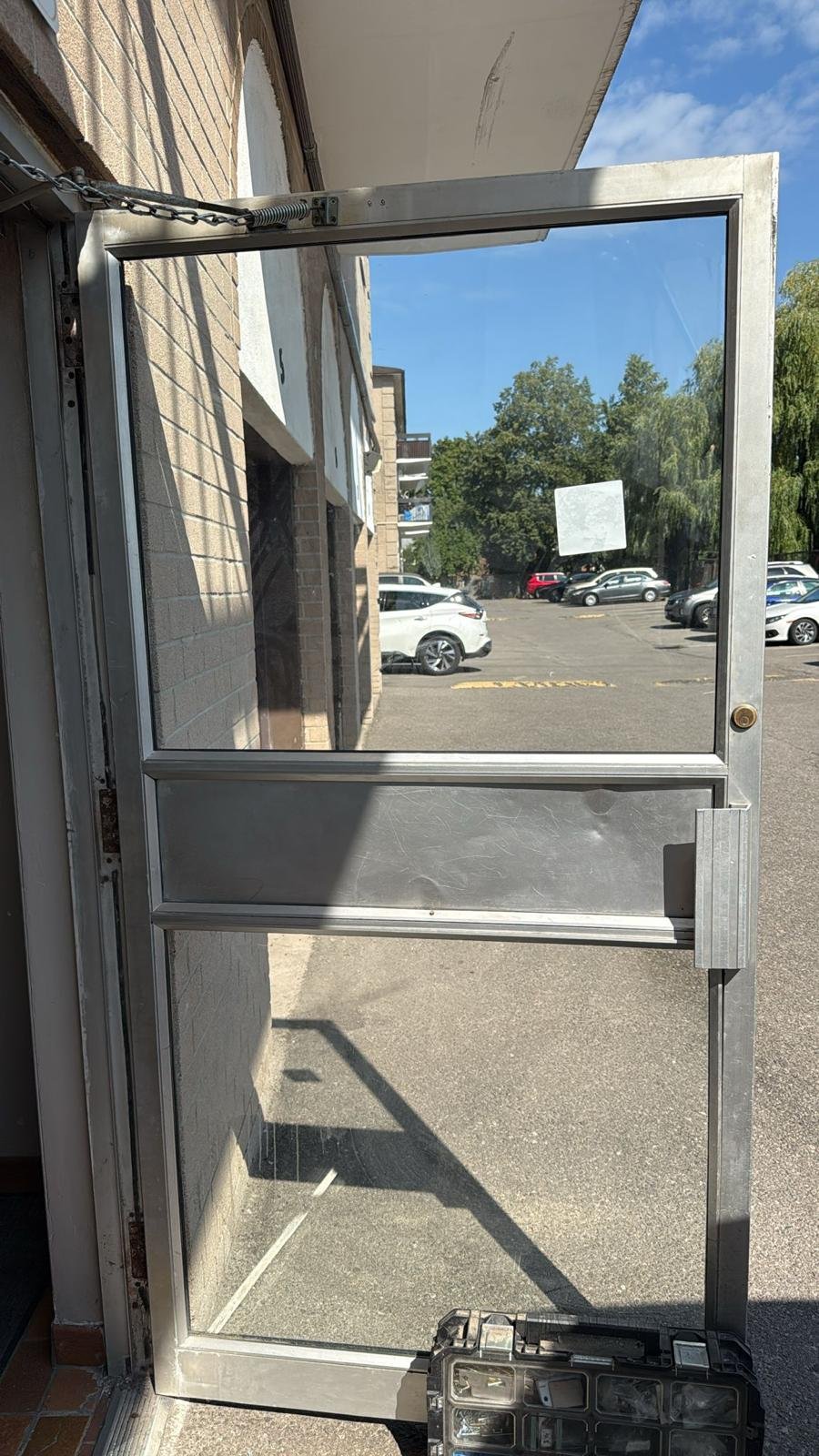Commercial door installed after Fix N Clean storefront service